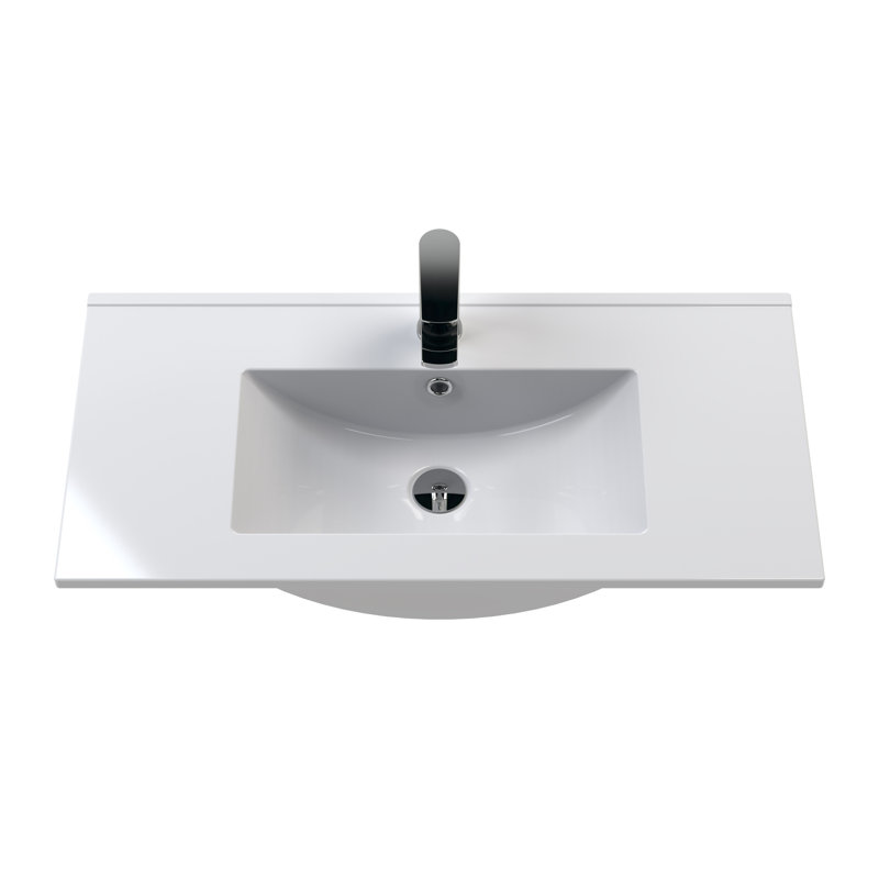 800mm Single Bathroom Vanity with Drop In Vitreous China Basin, Midnight Blue