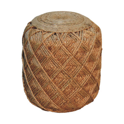 Amenia 40cm Wide Cylinder Geometric Footstool Ottoman
