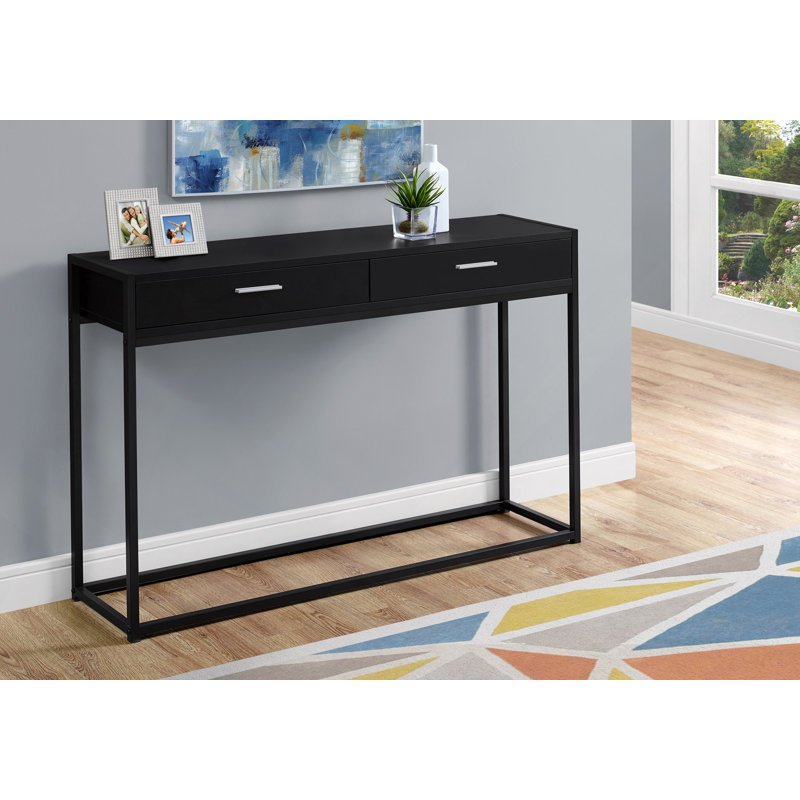 Table d'appoint 2 tiroirs Kallie, Black