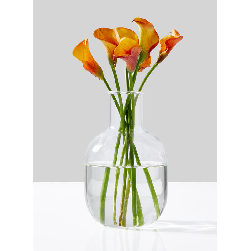 Vase de table en verre transparent 9,25 "intérieur / extérieur