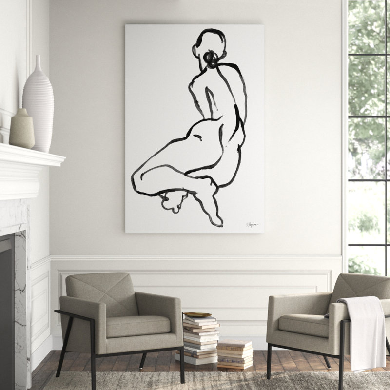 Blind Contour Figure 1' Print on Canvas