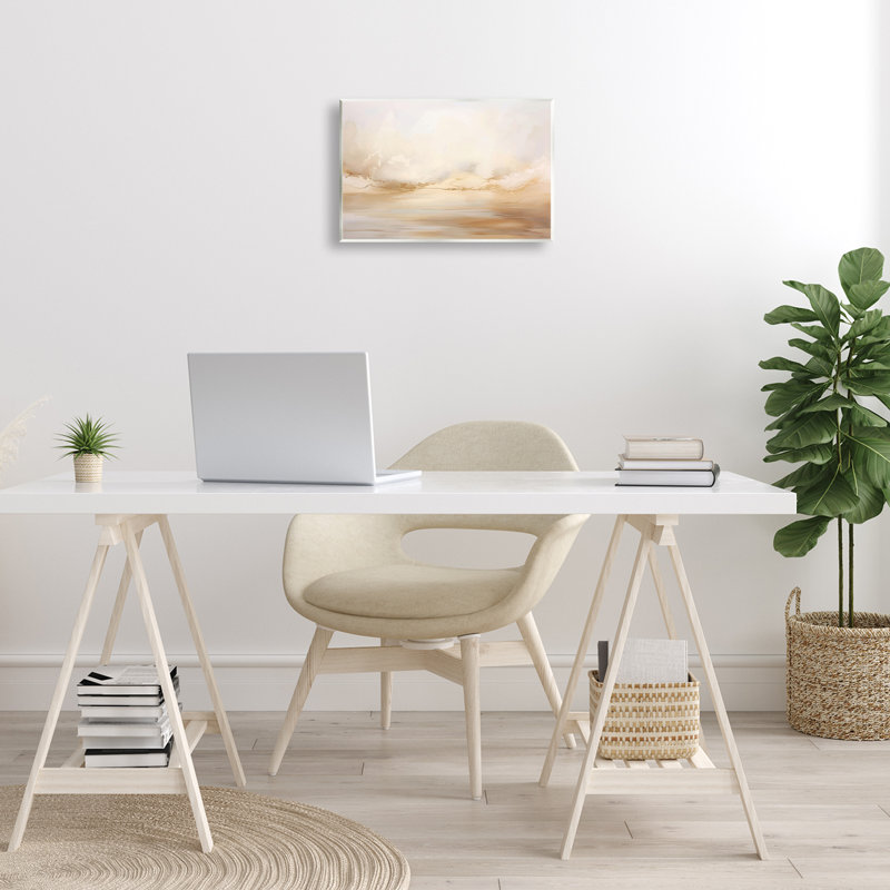 «Neutral Abstract Horizon Line», plaque murale par LSR Creative Studio, H 10 po x l 15 po