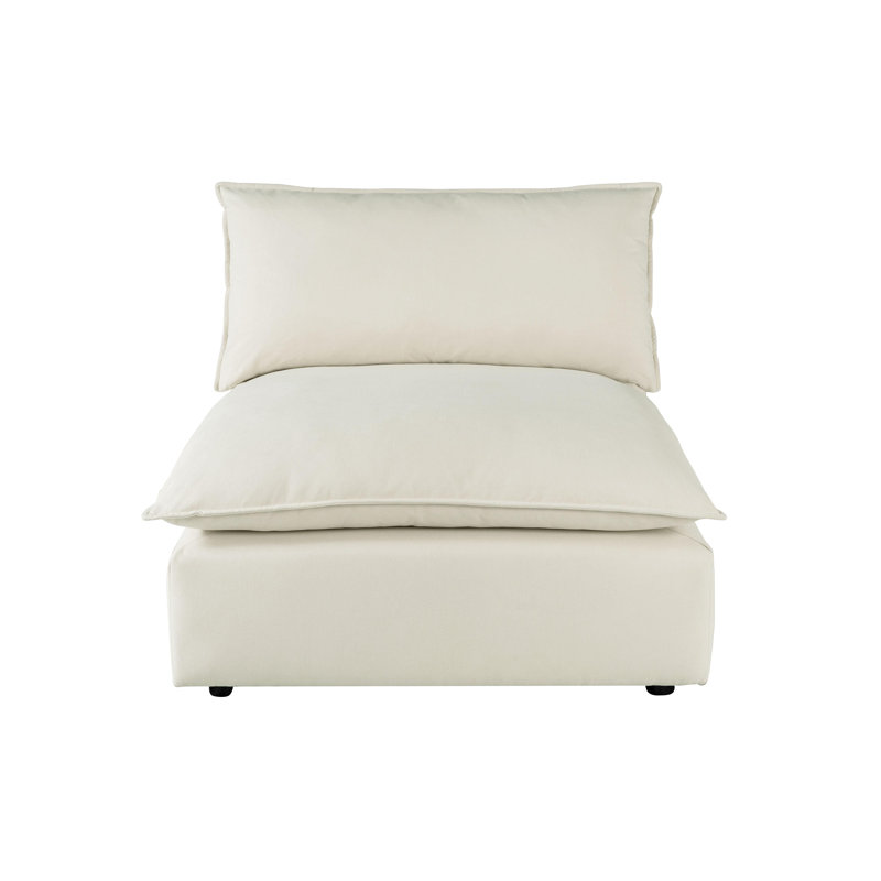 Ellaria Armless Chair, Natural Polyester