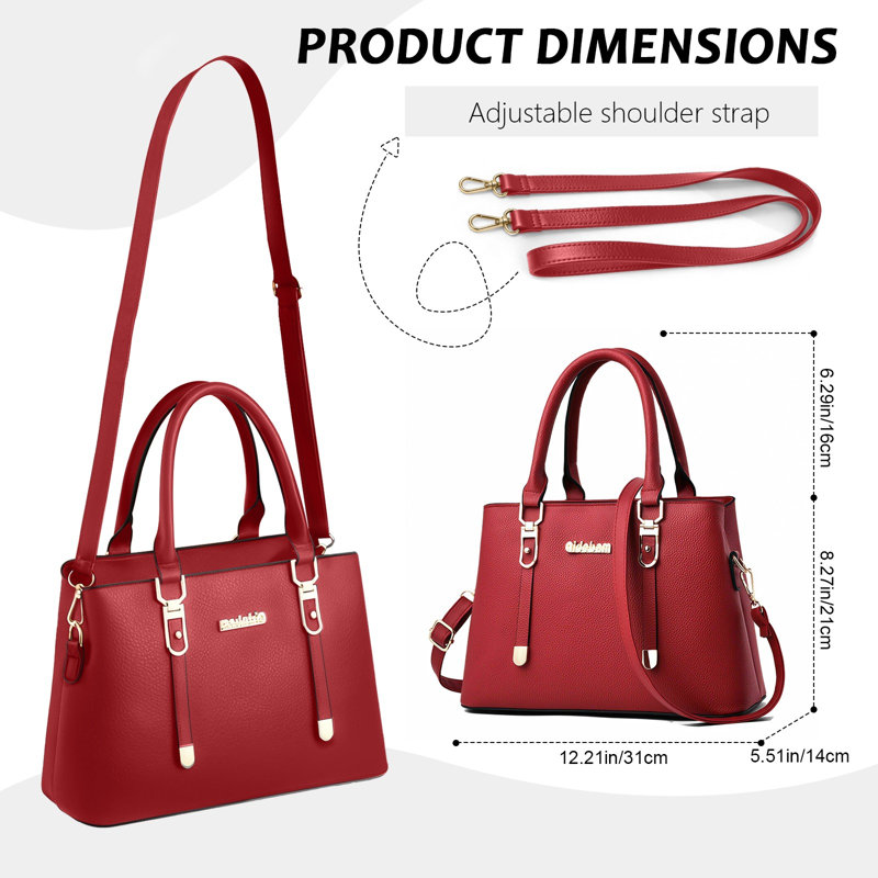 Sac à bandoulière en cuir pour femme, Red