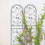 Ensemble de 4 treillis de jardin en métal antirouille de 19,7 po pour plantes grimpantes déco pour oiseaux-1010162087