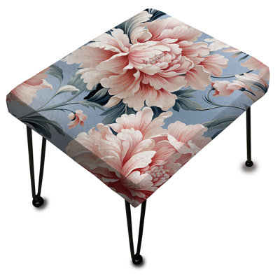 Garden Pink Vibrant Damask Fantasy - Damask Rectangle Ottoman