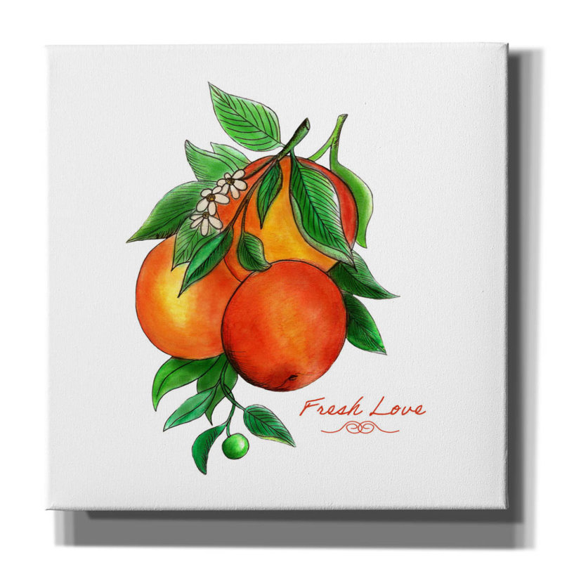 «Illuminating Oranges and Expression» par Sabrina Balbuena, reproduction sur toile tendue, H 26 po x l 26 po x P 1,5 po