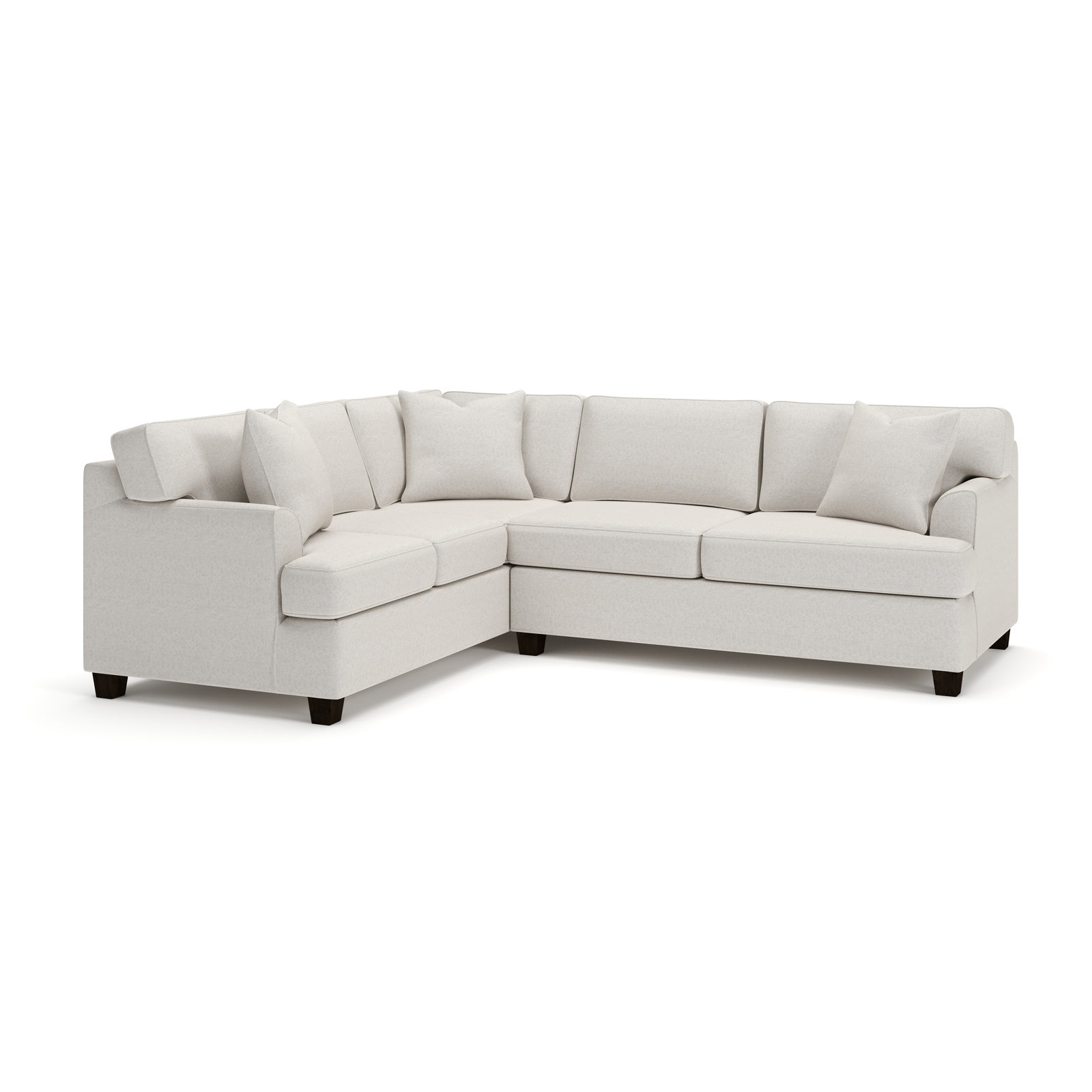 Conradina Upholstered L-Sectional, Left Hand Facing, Macarena Light Gray Canvas