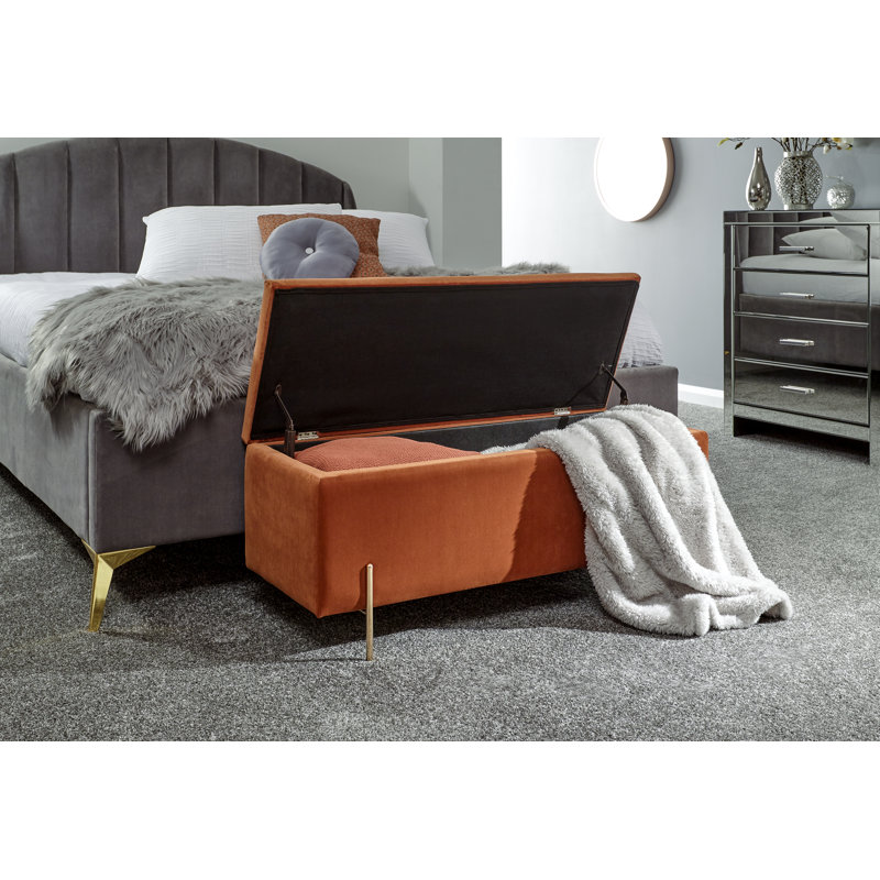 Baringer Upholstered Storage Bench, Russet