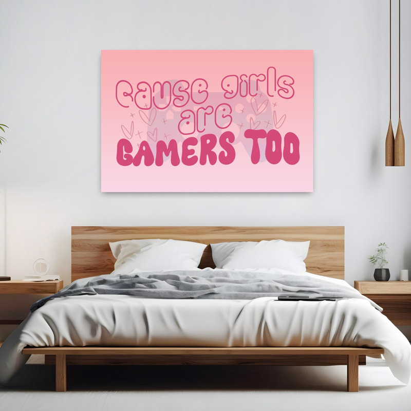 «Girls Are Gamers Too Abstract», art contemporain, H 60 po x l 40 po