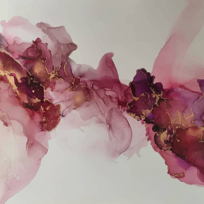 Fumiko Alco, peinture à l'encre sur toile, H 12 po x l 12 po