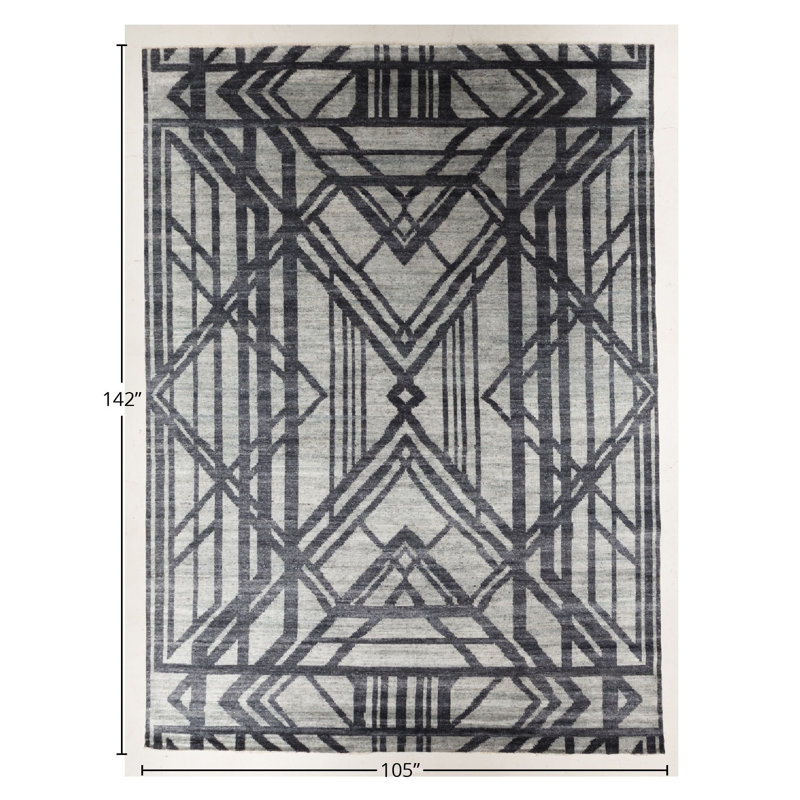 Hand Knotted Geometric Rug