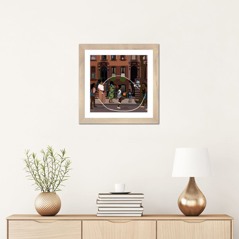 " Juneteenth " by Artpce, Picture Framed Paper, 24" H x 24" W, Natural Wood