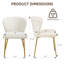 Chaise de salle à manger moderne blanche à oreilles en velours capitonné avec pattes en métal-1058660651
