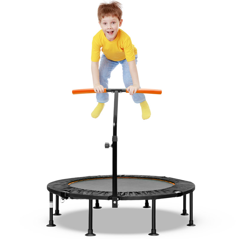 Albina 115cm D Foldable Round Indoor and Outdoor Fitness Trampoline with Handlebar