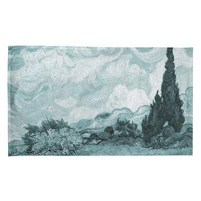 Serviette de thé avec blé cyprès wheatfield