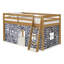 Lit mezzanine simple en bois de pin brésilien avec tentes interchangeables Gladwin-484242978-484242977