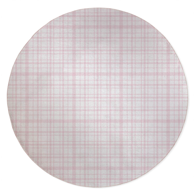 Liz Plaid Non-Slip Outdoor Rug, Round 5'