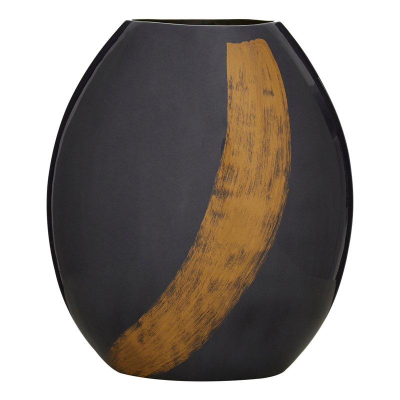 Yulin Aluminum Table Vase, Blue/Gold, 41cm H x 35cm W x 20cm D