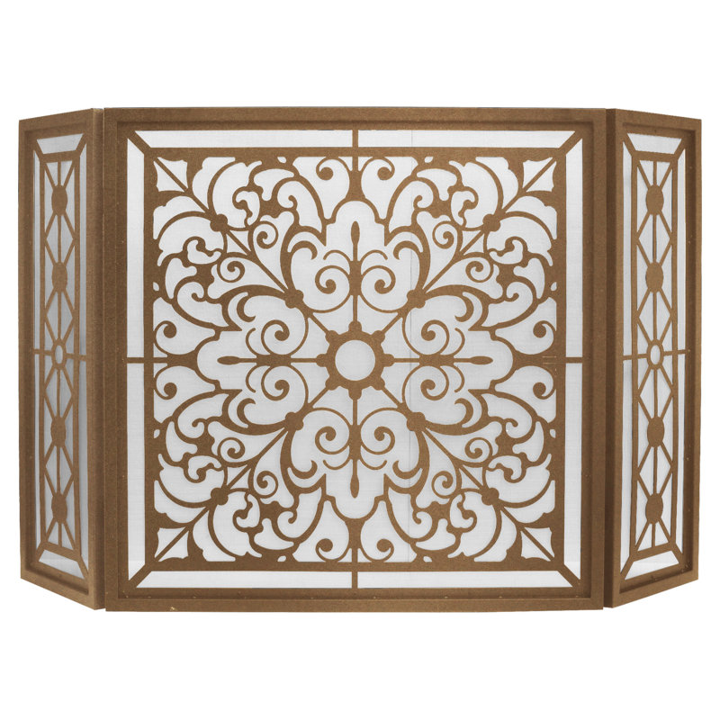 Paris Fireplace Screen, Bronzed Brass