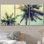 Palmier tropical sur une plage tropicale - ensemble de 3 reproductions de photos