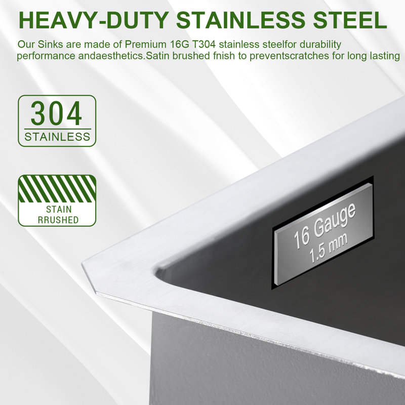 32'' L Single Bowl Stainless Steel Kitchen Sink