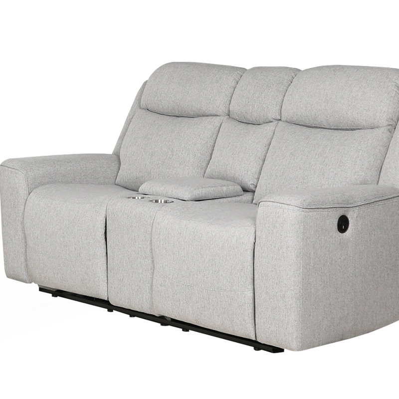 Causeuse inclinable contemporaine avec console et porte-gobelets