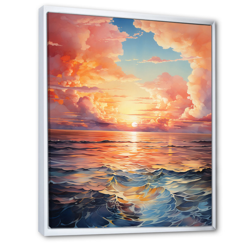 «Clouds Coastal Horizons II», reproduction sur toile, H 44 po x l 34 po x P 1,5 po, Cadre flottant blanc