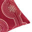 Coussin décoratif carré Rola, broderie géométrique flocon de neige, velours rouge 20 po