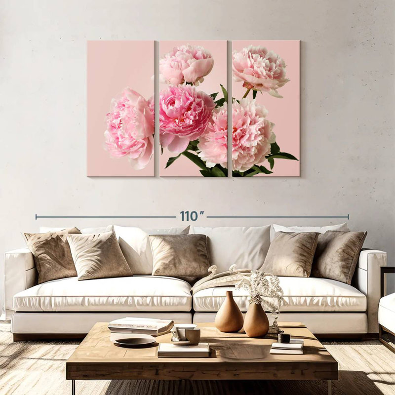 Harnek Pink Peonies Bouquet, 48" H x 74" W