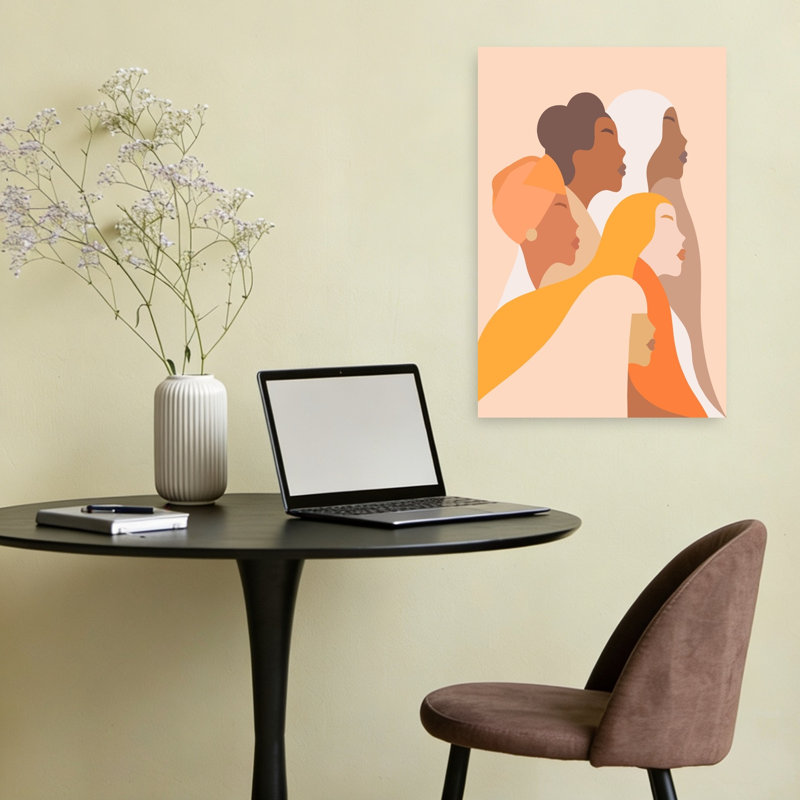 Diverse Women Profiles Minimalist Modern Serene Wall Art Print by Dominique Vari - Wrapped Canvas Print