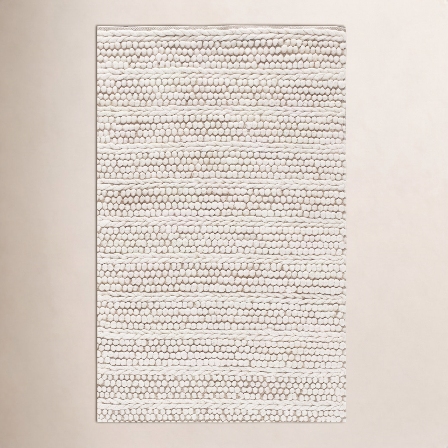 Sestina Ivory Handmade Flatweave Rug, Rectangle 10' x 14'