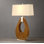 Lampe de table contemporaine haut de gamme Pearson 76 cm (30 po), bois de noyer et nickel brossé, abat-jour en lin blanc, interrupteur rotatif à 3 positions, compatible avec les DEL