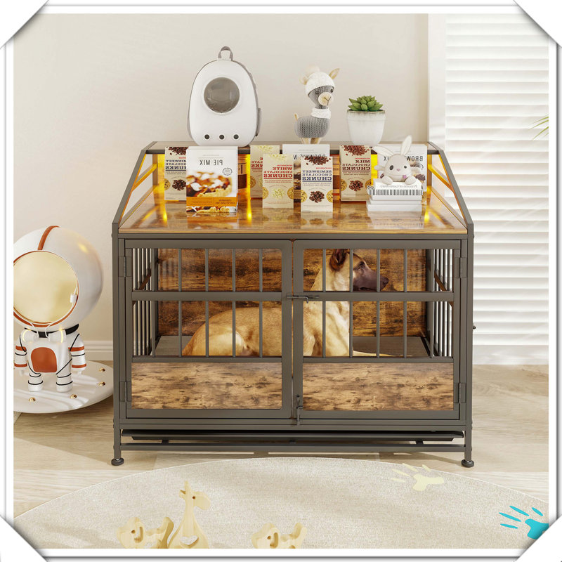 Chenil d'intérieur en bois multi-fonctions, H 31,5 po x l 24,02 po x P 34,65 po