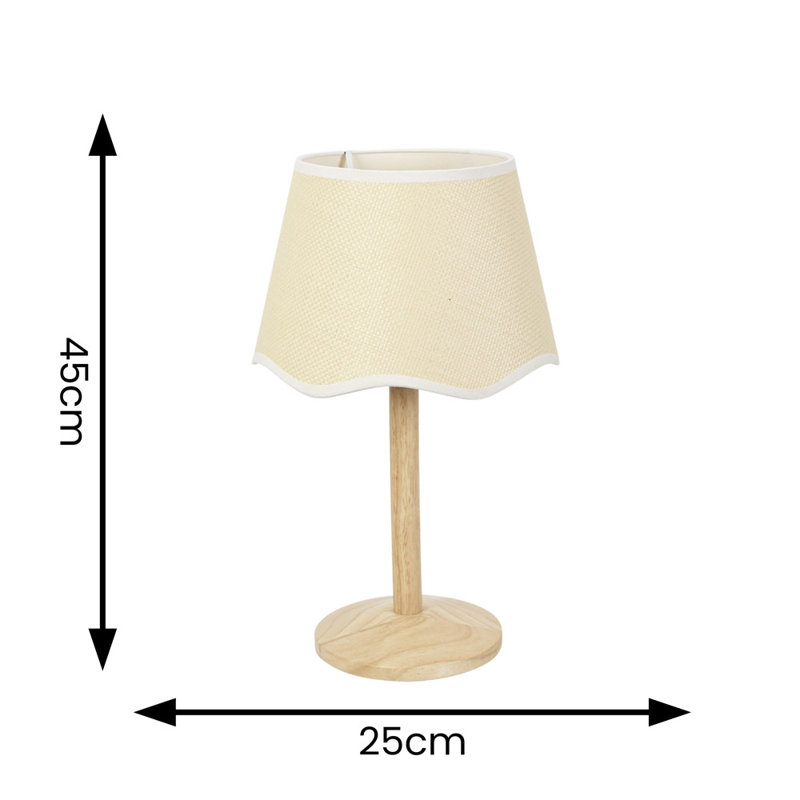 Glynda Wood Table Lamp, Yes, White