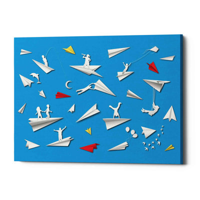 Avions en papier - impression sur toile tendue