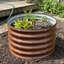 Potager surélevé modulaire en métal galvanisé de 43 cm de hauteur (paquet de 3), jardinière ronde en métal de 60 x 60 cm pour la plantation de plantes et de légumes-131376470