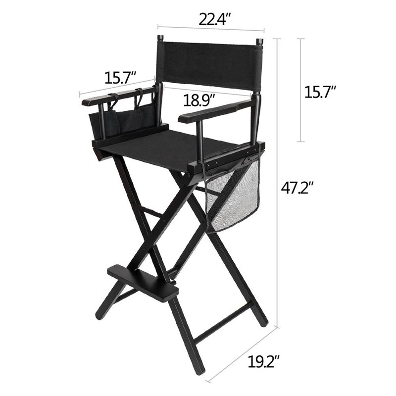 Folding Director Chair, Black
