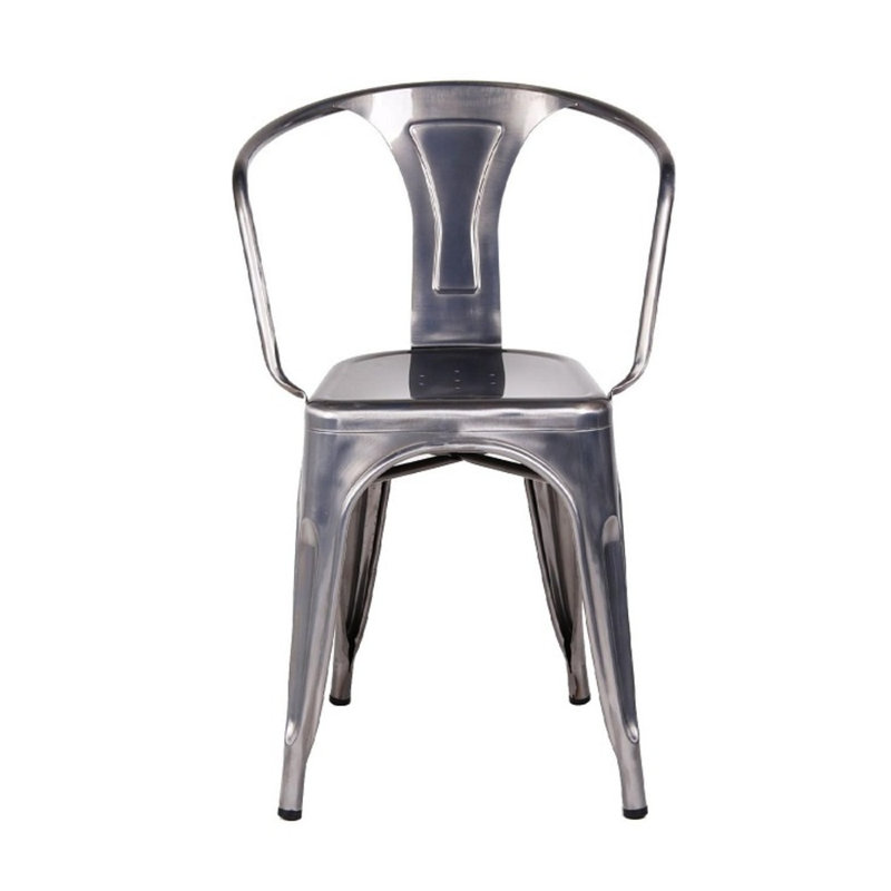 Chaise avec accoudoirs empilable Doering, Bronze industriel