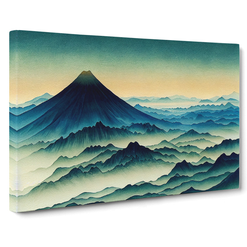 Watercolour Japanese Mountains Vol.4 - Wrapped Canvas, 40cm H x 60cm W x 3cm D