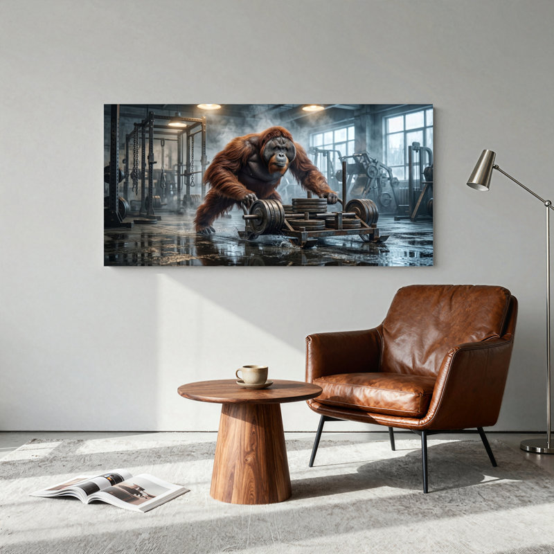 Ensemble de 1 tableau sur toile Gorilla Gym, L 58 po x H 28 po, Wrapped Canvas