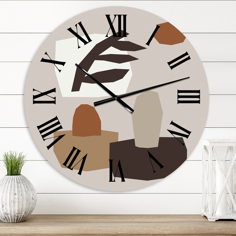 Horloge murale moderne - Compositions organiques et géométriques Minimal Elementary, Petit