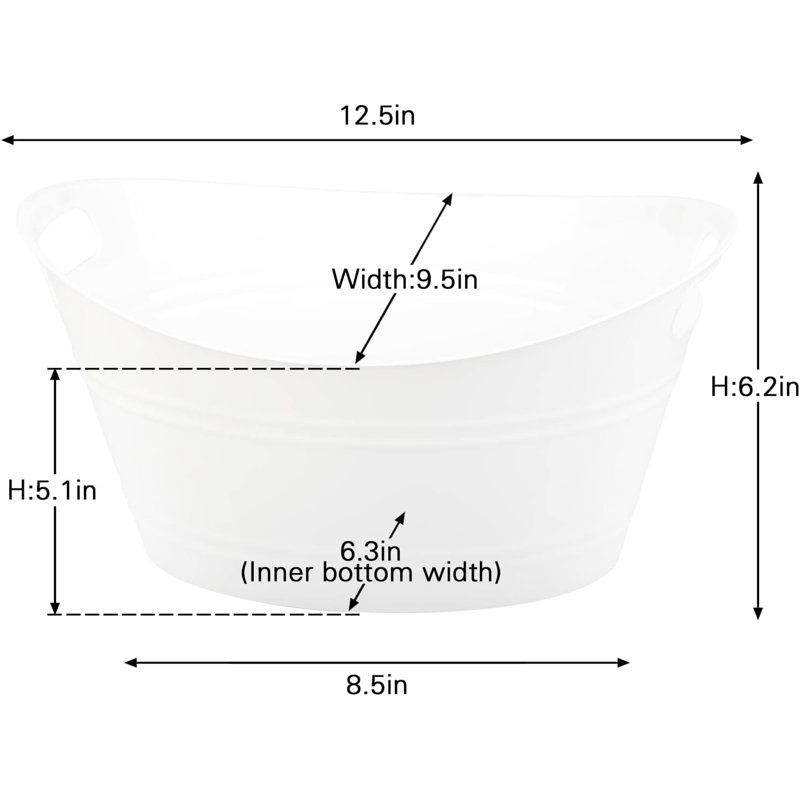 Ensemble de 6 bacs de rangement en plastique de 4,5 L de qualité alimentaire - Bacs de rangement polyvalents avec poignées pour la maison, la cuisine et la fête