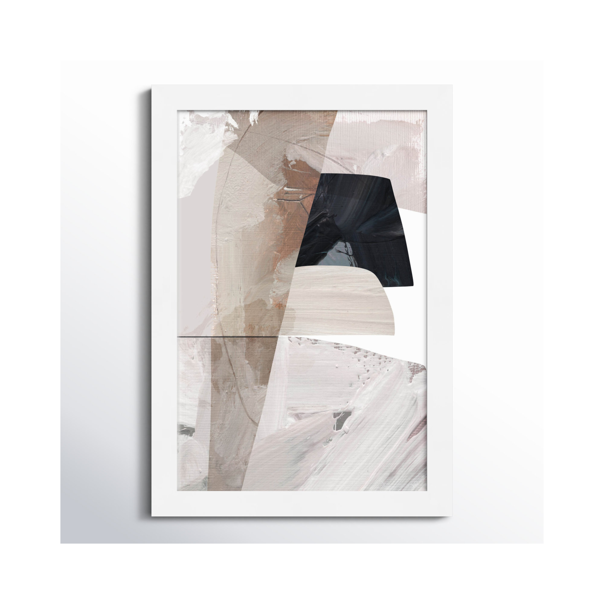 Caves by Dan Hobday Wood Framed Wall Art Print, 13" H x 9" W, White