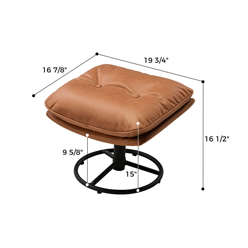 Tufted Upholstered Ottoman, Brown