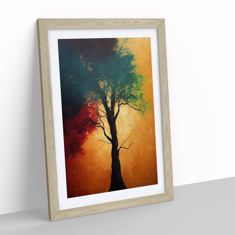 Heavenly Tree - Single Picture Frame Print, 46cm H x 34cm W x 2cm D, Oak