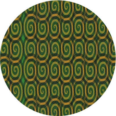 Tapis décoratif vert géométrique