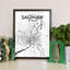 Saginaw City Map - Unframed Graphic Art Print on Paper-2067018683-2082564149