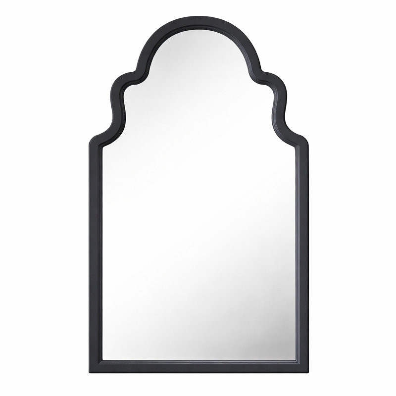 Miroir décoratif en bois massif, Noir