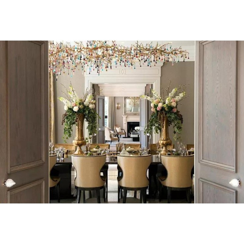 Lustre Light Bijout Branches, Bronze noir, Transparent, 30” Length x 18" Wide x 24" Height